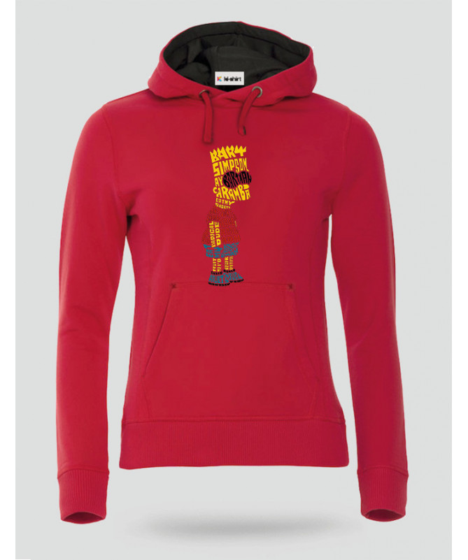 BartSimpson Felpa Premium con cappuccio Donna