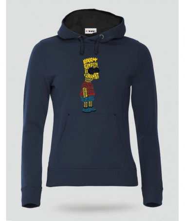 BartSimpson Felpa Premium con cappuccio Donna