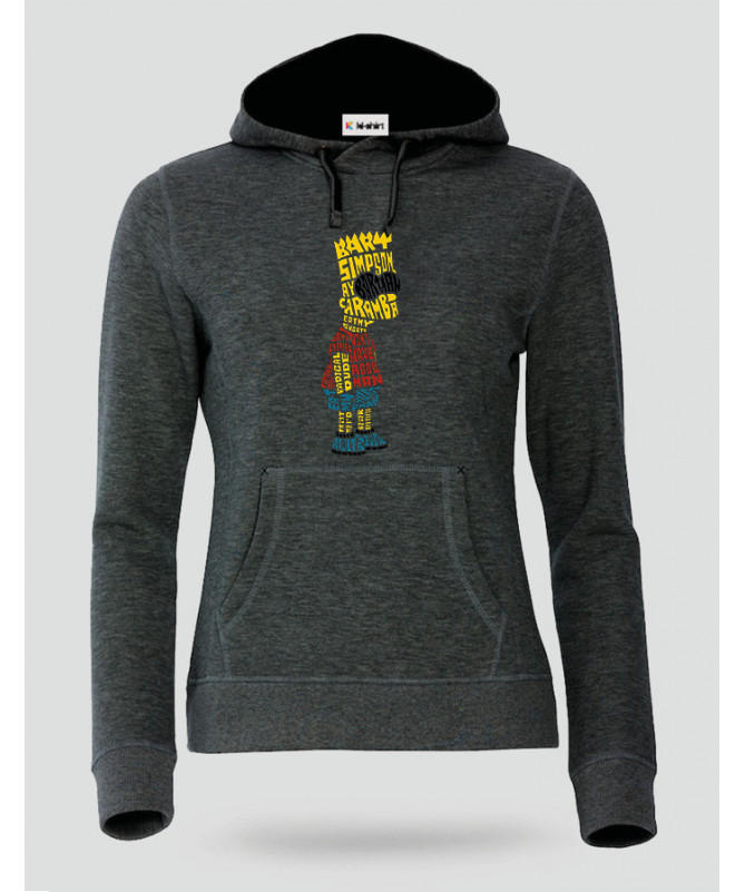 BartSimpson Felpa Premium con cappuccio Donna