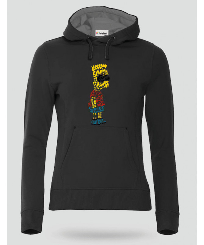 BartSimpson Felpa Premium con cappuccio Donna