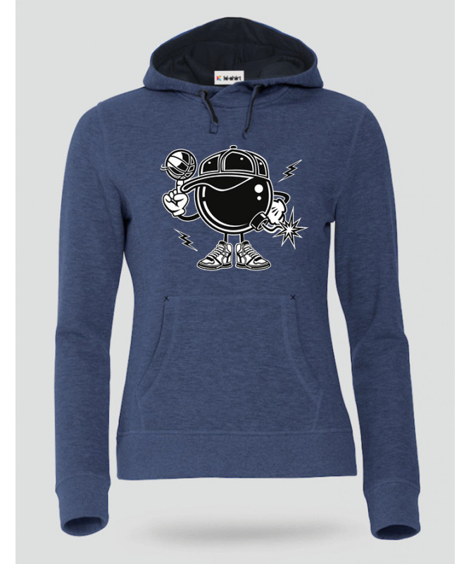 BasketballBombers Felpa Premium con cappuccio Donna