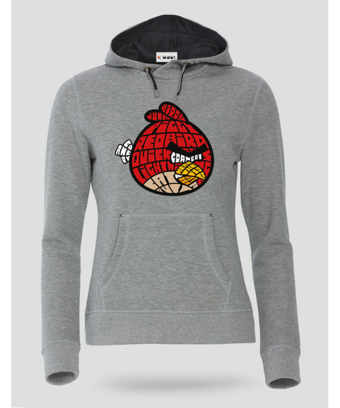 BirdWithAnger Felpa Premium con cappuccio Donna