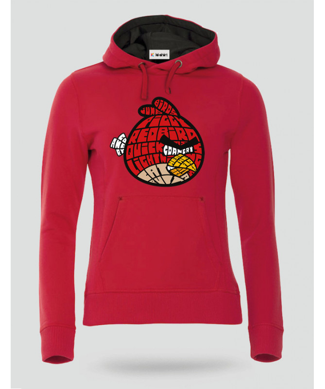 BirdWithAnger Felpa Premium con cappuccio Donna