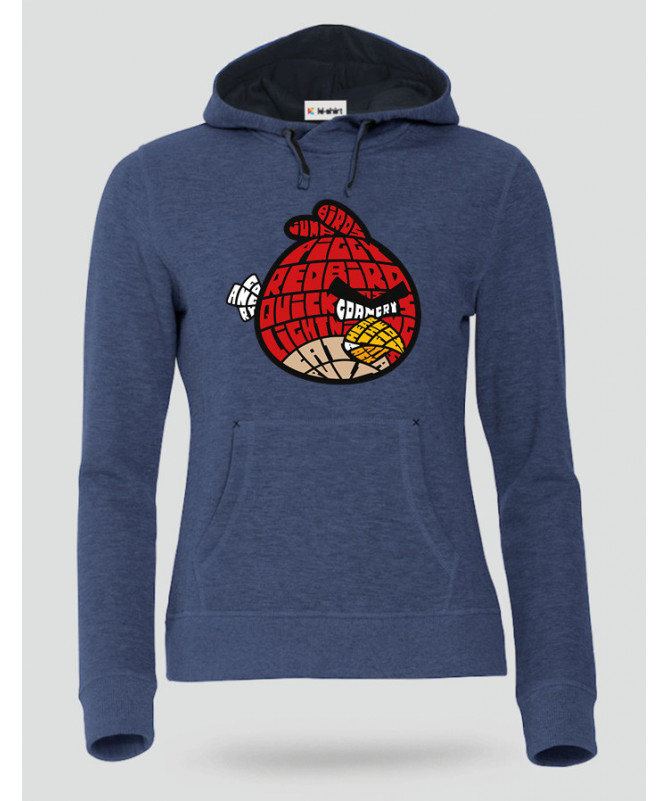 BirdWithAnger Felpa Premium con cappuccio Donna
