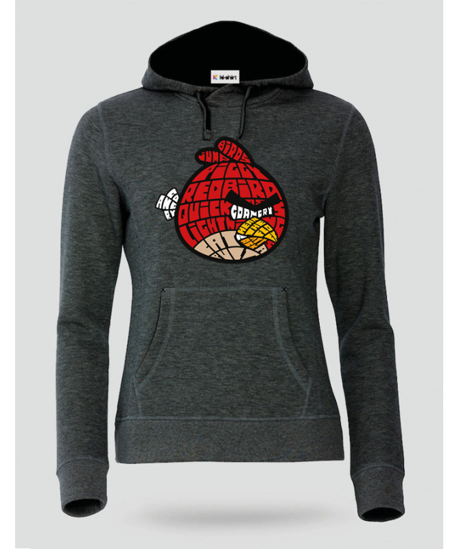 BirdWithAnger Felpa Premium con cappuccio Donna