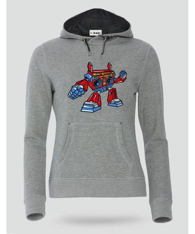 BoomboxRobot Felpa Premium con cappuccio Donna