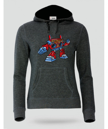 BoomboxRobot Felpa Premium con cappuccio Donna