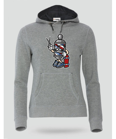 ki-shirt.com BarberSkater Felpa Premium con cappuccio Donna