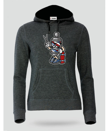 ki-shirt.com BarberSkater Felpa Premium con cappuccio Donna