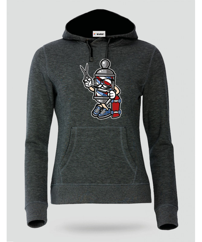 ki-shirt.com BarberSkater Felpa Premium con cappuccio Donna