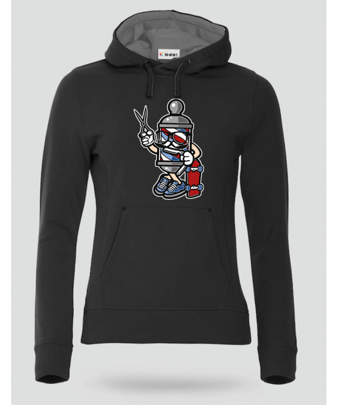 ki-shirt.com BarberSkater Felpa Premium con cappuccio Donna