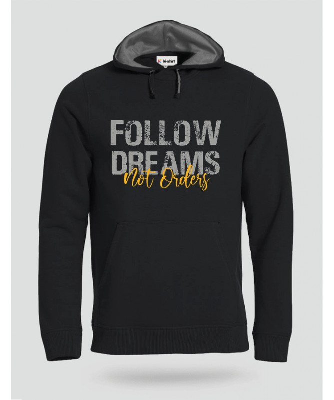 Follow Dreams not Orders Felpa Premium con cappuccio Uomo