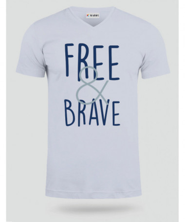 Free & Brave T-shirt Scollo V