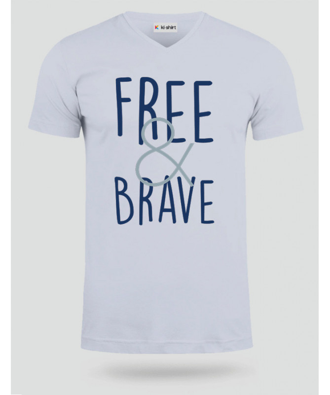 Free & Brave T-shirt Scollo V