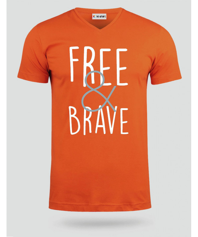 Free & Brave T-shirt Scollo V