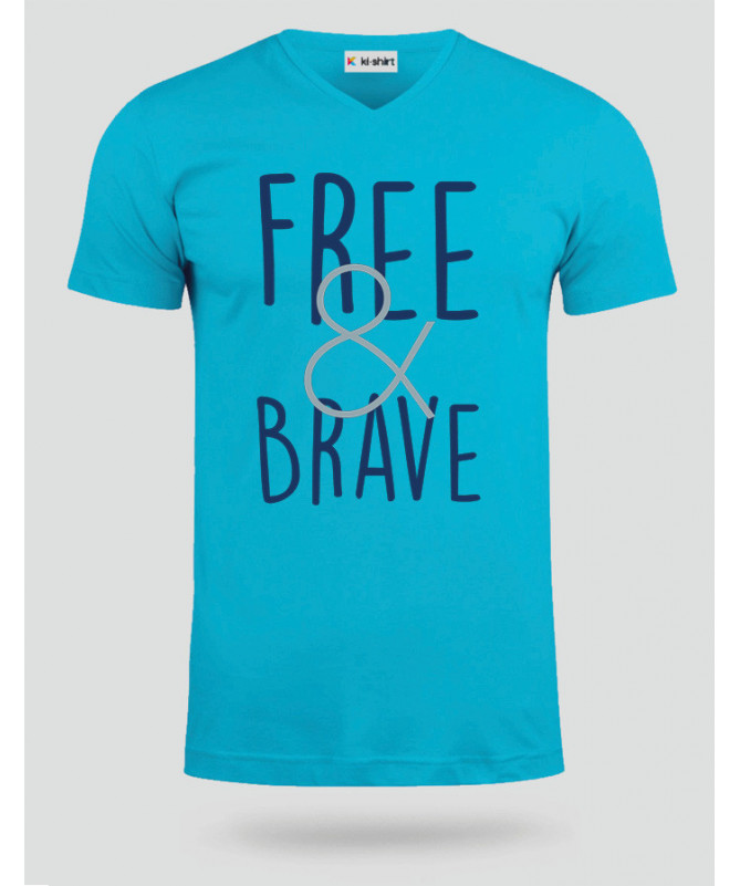 Free & Brave T-shirt Scollo V