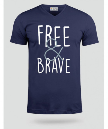 Free & Brave T-shirt Scollo V