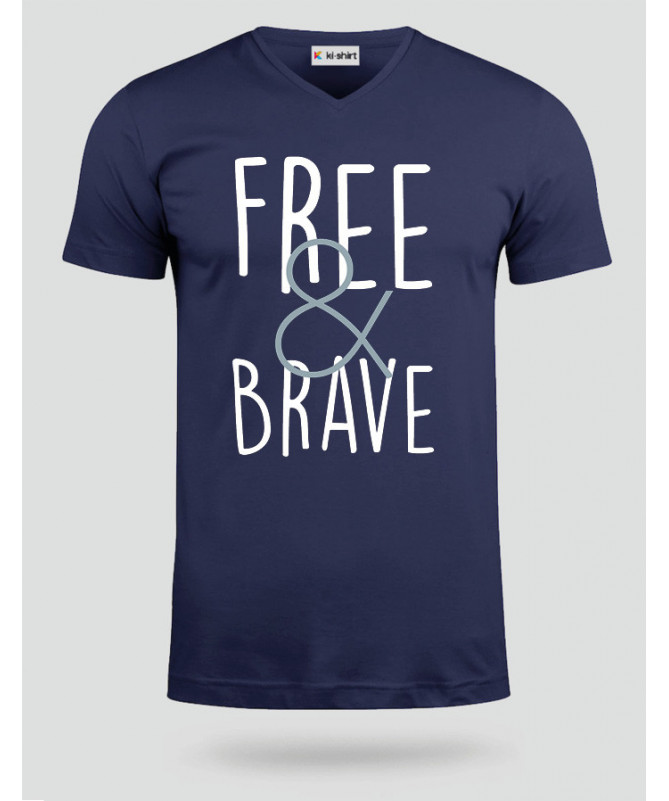 Free & Brave T-shirt Scollo V