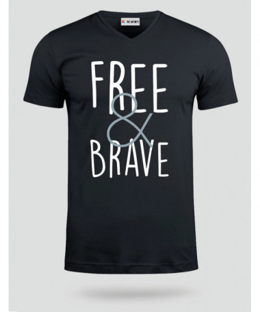 Free & Brave T-shirt Scollo V