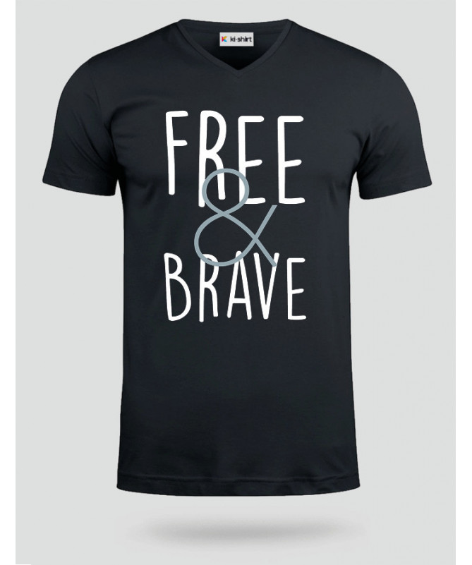 Free & Brave T-shirt Scollo V