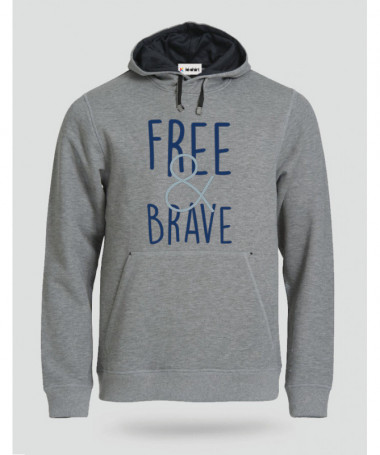 Free & Brave Felpa Premium con cappuccio Uomo