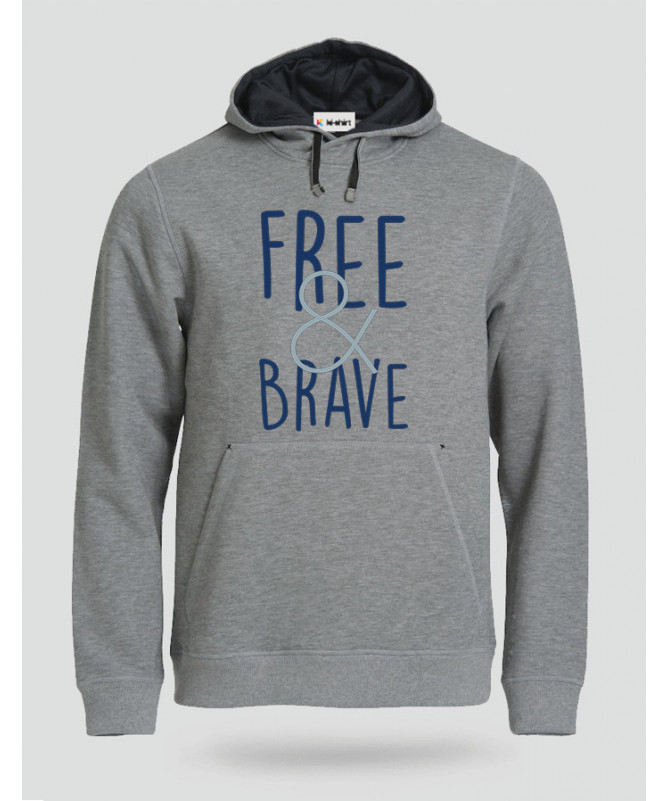 Free & Brave Felpa Premium con cappuccio Uomo