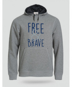 Free & Brave Felpa Premium con cappuccio Uomo