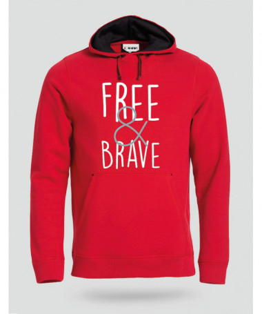 Free & Brave Felpa Premium con cappuccio Uomo