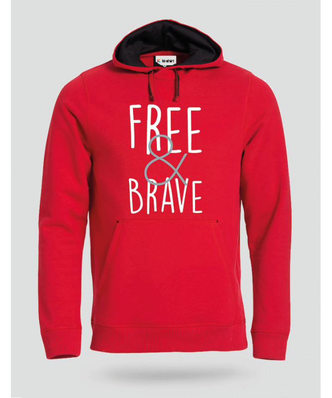 Free & Brave Felpa Premium con cappuccio Uomo