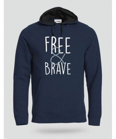 Free & Brave Felpa Premium con cappuccio Uomo