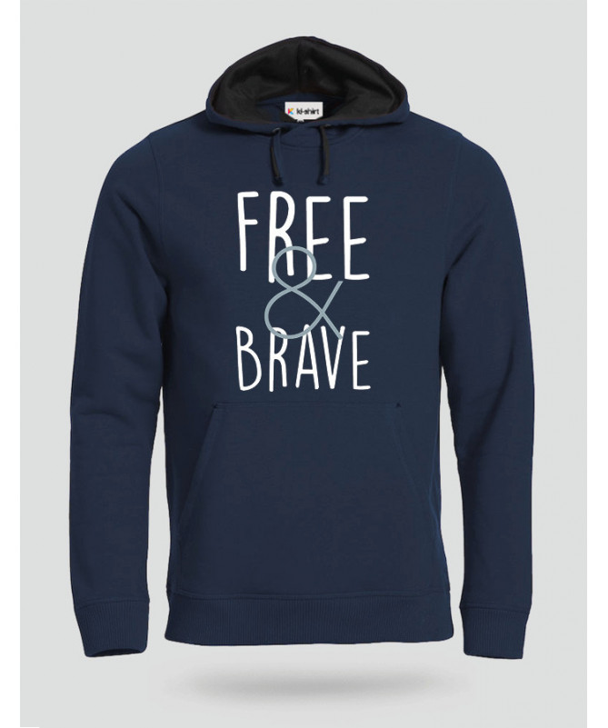 Free & Brave Felpa Premium con cappuccio Uomo