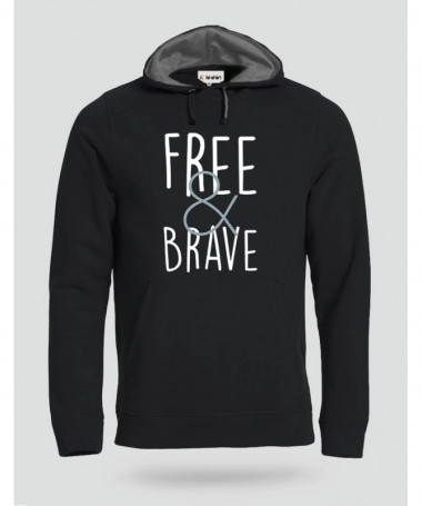 Free & Brave Felpa Premium con cappuccio Uomo