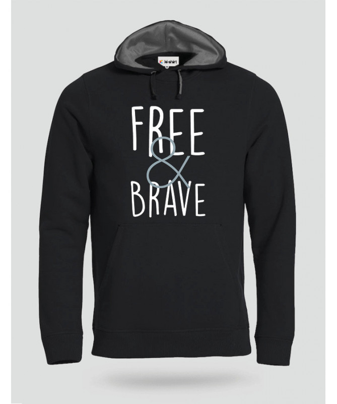 Free & Brave Felpa Premium con cappuccio Uomo