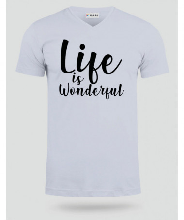 Life Is Wonderful T-shirt Scollo V