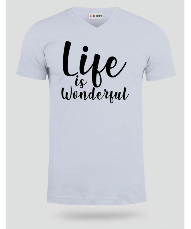 Life Is Wonderful T-shirt Scollo V