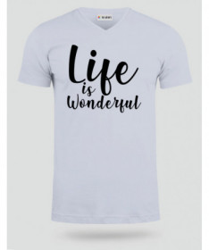 Life Is Wonderful T-shirt Scollo V
