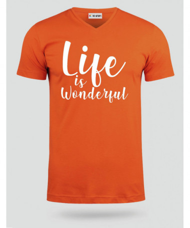 Life Is Wonderful T-shirt Scollo V