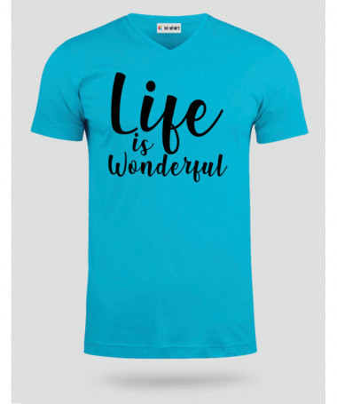 Life Is Wonderful T-shirt Scollo V