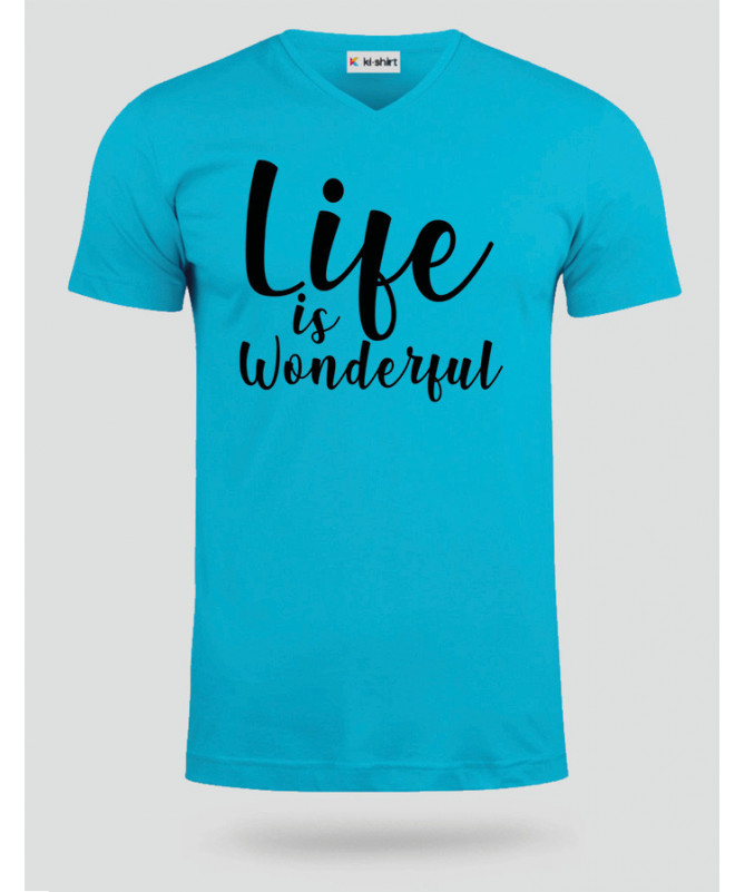 Life Is Wonderful T-shirt Scollo V