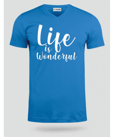 Life Is Wonderful T-shirt Scollo V