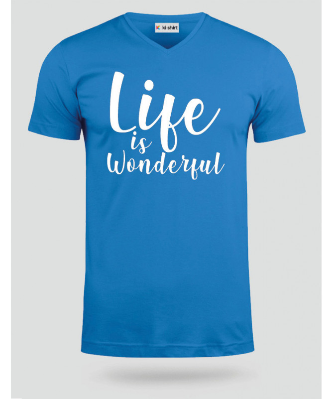 Life Is Wonderful T-shirt Scollo V