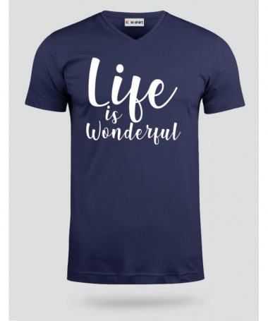 Life Is Wonderful T-shirt Scollo V