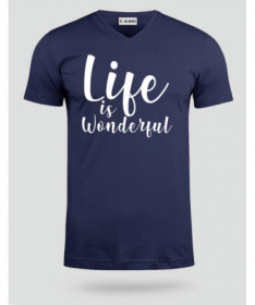 Life Is Wonderful T-shirt Scollo V