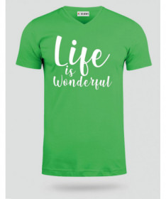 Life Is Wonderful T-shirt Scollo V