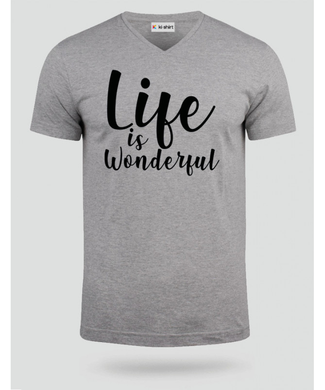 Life Is Wonderful T-shirt Scollo V
