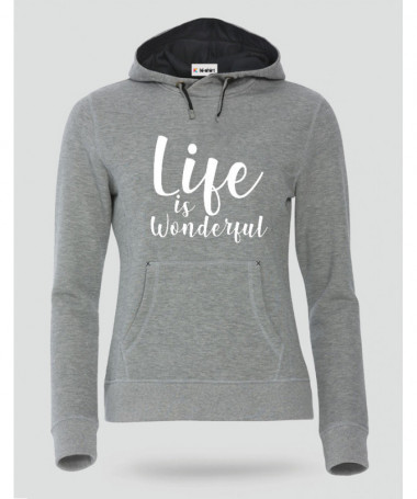 Life Is Wonderful Felpa Premium con cappuccio Donna