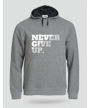 Never Give Up Felpa Premium con cappuccio Uomo