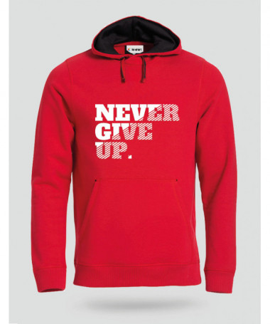 Never Give Up Felpa Premium con cappuccio Uomo