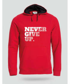 Never Give Up Felpa Premium con cappuccio Uomo