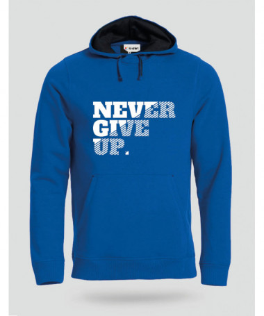 Never Give Up Felpa Premium con cappuccio Uomo
